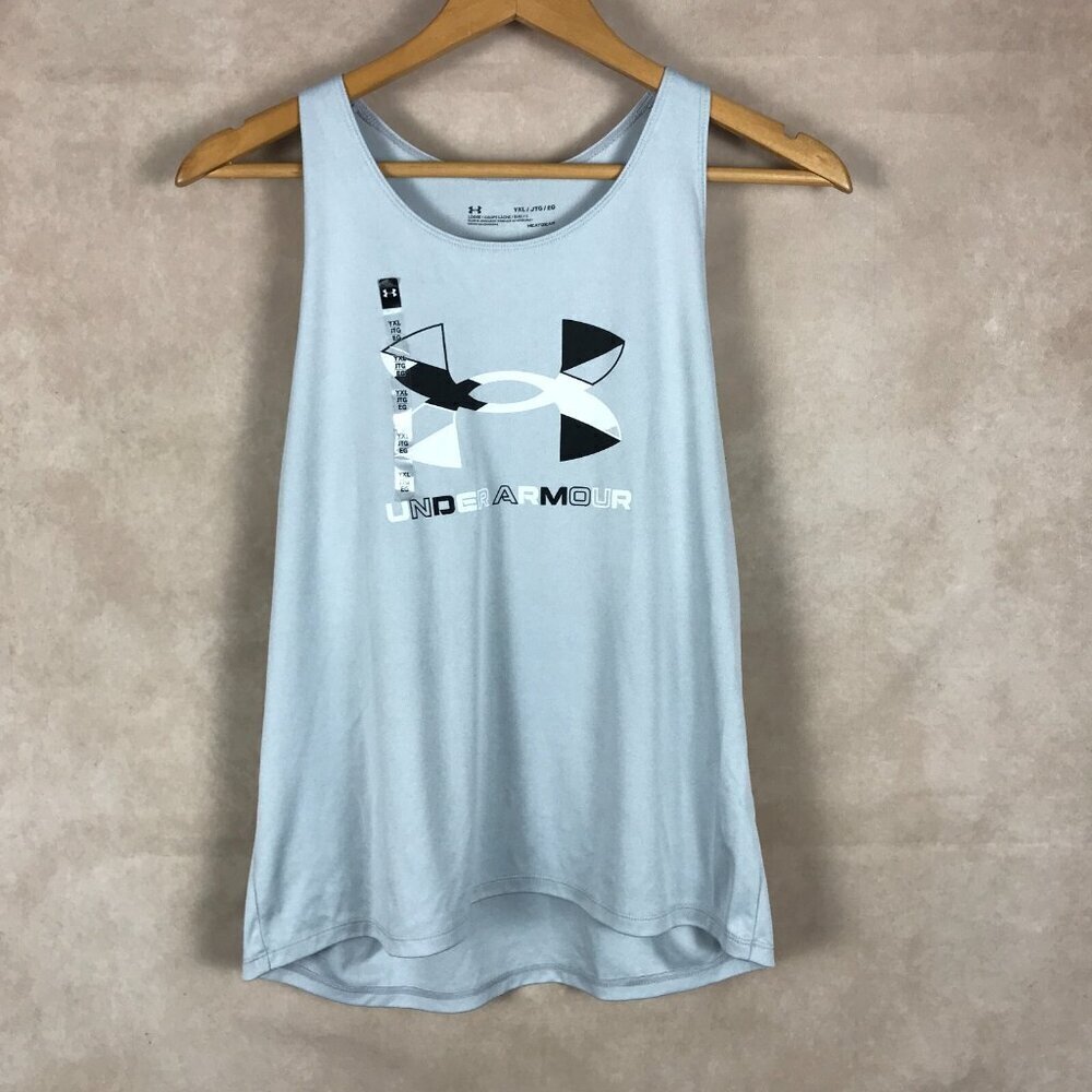 UNDER ARMOUR Kids Girls Tech Big Logo Graphic Tank Top NWT XL
